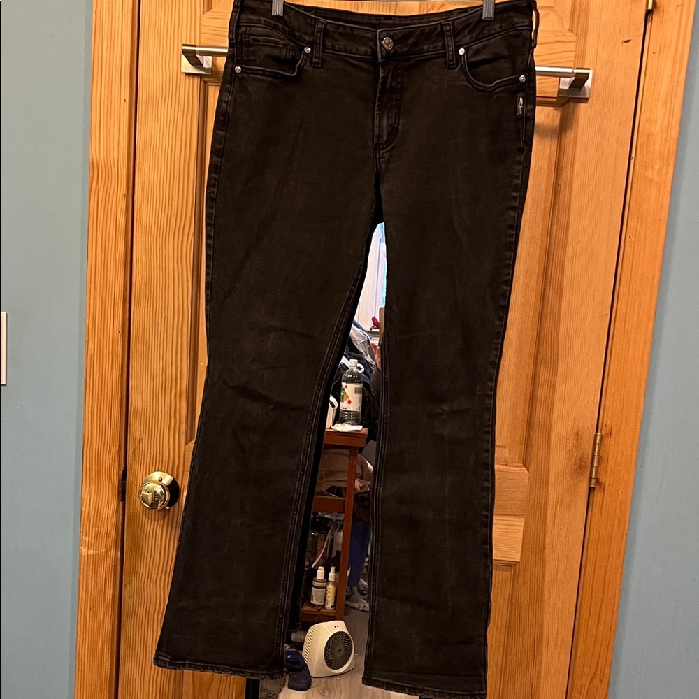 Silver Jeans Men’s Black Distressed Suki Slim Boot Cut Sz 34x33